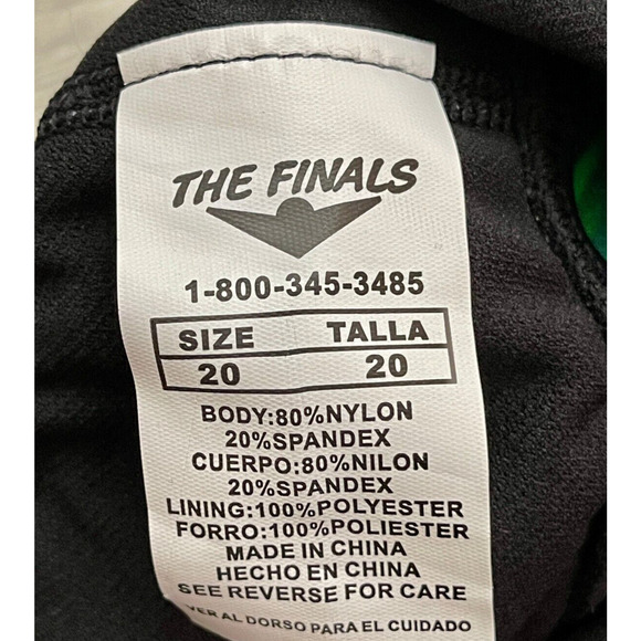 The Finals Girls Youth Assorted Super V-Back Curve Green Swimsuit Size 20 - Picture 4 of 6